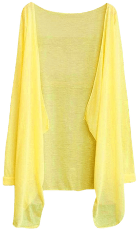 2020 Women's Thin Blouse Sun Protection Loose Casual Tops Kimono Cardigan Yellow at Amazon Women’s Clothing store