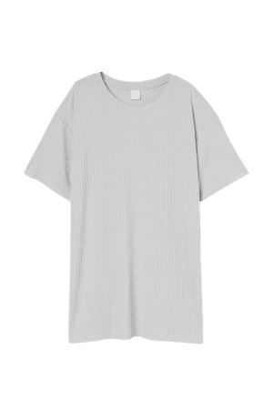 Ribbed Jersey T-shirt - Light gray - Ladies | H&M US