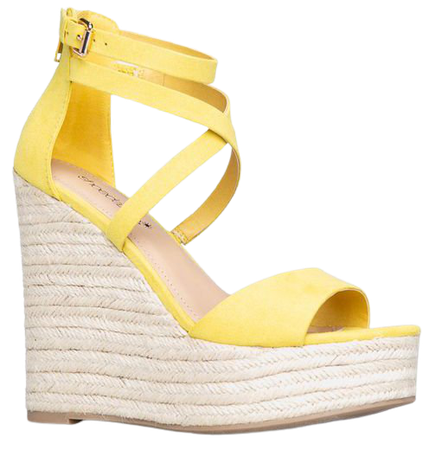 Macie Espadrille Wedge in Yellow - Get great deals at JustFab