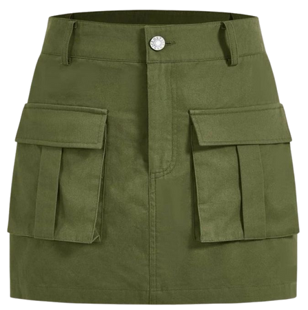 tight fitted green cargo skirt