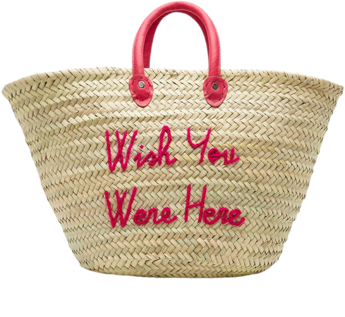 Wish You Were Here Le Shortie Straw Tote