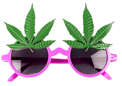 Funny Green Weed Leaf Sunglasses: Amazon.co.uk: Toys & Games