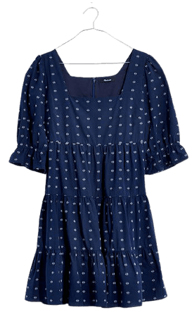 Square-Neck Puff-Sleeve Babydoll Dress