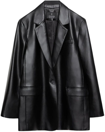 Faux leather blazer - Women's See all | Stradivarius United States