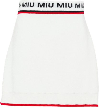 Miu Miu jacquard logo knitted skirt