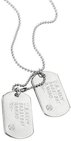 COOLSTEELANDBEYOND Classic Two-Pieces Mens Military Army Dog Tag Pendant Necklace with 28 inches Ball Chain | Amazon.com