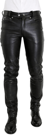 black leather mens pants
