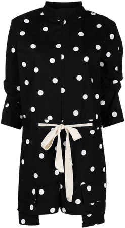 Shop black & white Monse polka-dot cotton romper with Express Delivery - Farfetch