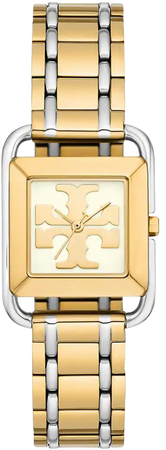 Shop Tory Burch Miller Two-Tone Stainless Steel Bracelet Watch/24MM | Saks Fifth Avenue