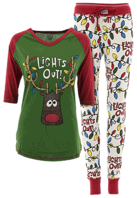 Lazy One Lights Out Christmas Pajamas for Women