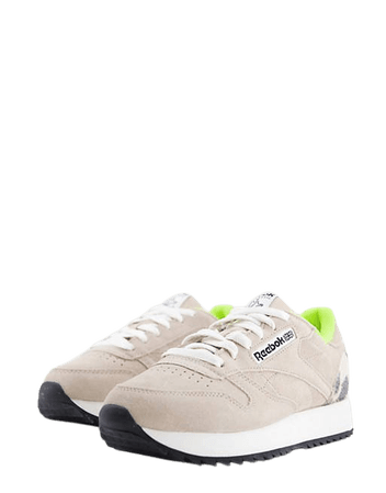 Reebok Classic Leather Ripple sneakers in beige and leopard | ASOS