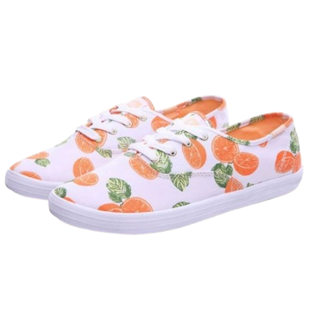 shoes with oranges