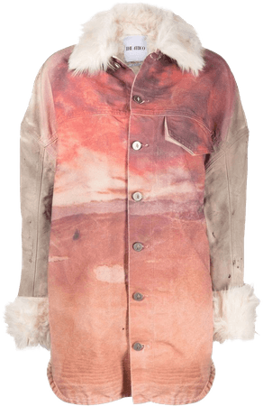 Shop The Attico Desert Sunset-print single-breasted jacket with Express Delivery - FARFETCH