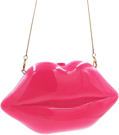 LUI SUI Women's Elegant Acrylic Lip Shaped Shoulder Bag Clutch (Pink): Handbags: Amazon.com