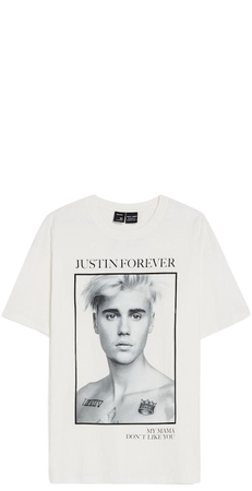 Justin Bieber print short sleeve T-shirt - T-shirts - Woman | Bershka