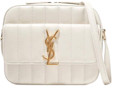 Vicky Quilted Leather Camera Bag - Cream