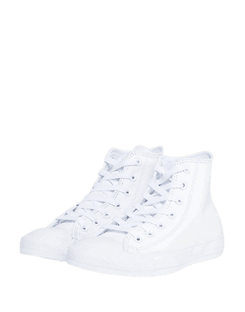 Converse Chuck Taylor All Star Hi leather sneakers in white mono | ASOS