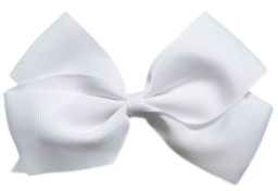 Peach Ribbons - White Grosgrain Bow Hair Clip (12cm) | Childrensalon
