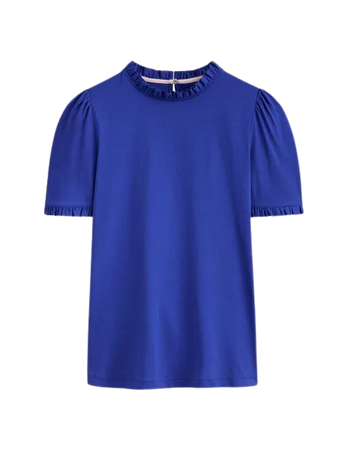 Supersoft Frill Detail T-shirt - Surf the Web | Boden US