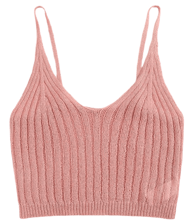 Solid Rib-knit Crop Cami Top | SHEIN USA