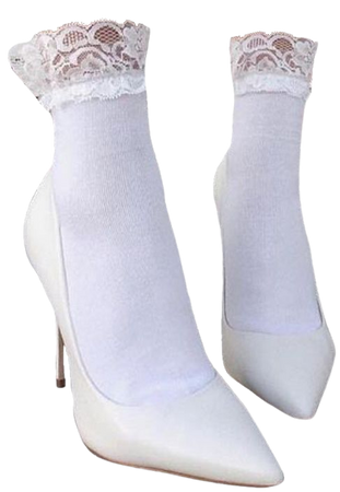 white pumps + white socks