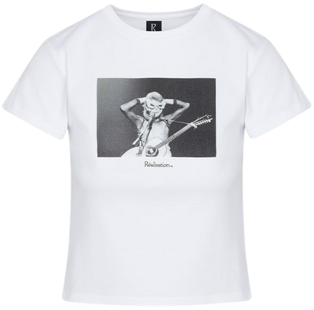 Owl Eyes Baby Tee | David Bowie White Cropped Tee | Realisation Par