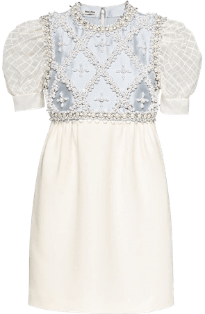 Miu Miu embellished-panel mini dress