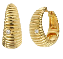 9k Gold Diamond Hoop Earrings By Yvonne Leon | Moda Operandi