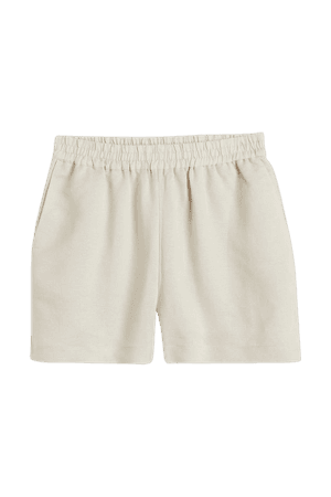 Linen-blend shorts - Light beige - Ladies | H&M US