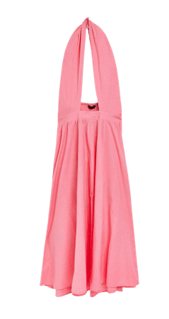 Pink halter neck midi dress | River Island