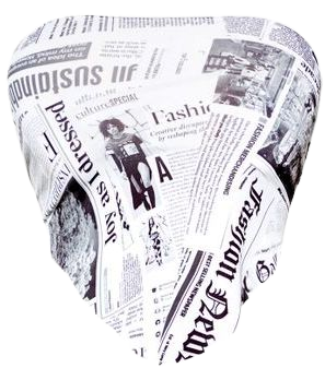 Mono Newspaper Printed Bandeau Handkerchief Crop Top | PrettyLittleThing