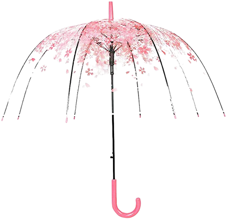 Amazon.com: SUN-GOD Cherry Blossoms Umbrella Transparent Dome Bubble Umbrella Romantic Clear Semi-Automatic Sunny Umbrella 550mm (Pink) : Clothing, Shoes & Jewelry