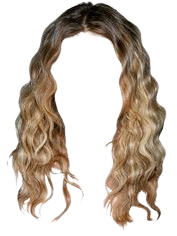 gold blonde brown wavy curly hair down