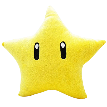 10.2" Super Mario Bros Yellow Power Star Plush Pillow | Plushie Paradise - Your Source for Stuffed Animals and Plush Toys