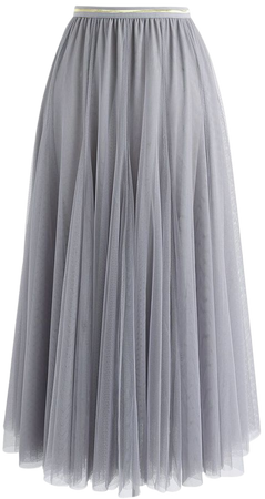 My Secret Weapon Tulle Maxi Skirt in Grey - Retro, Indie and Unique Fashion