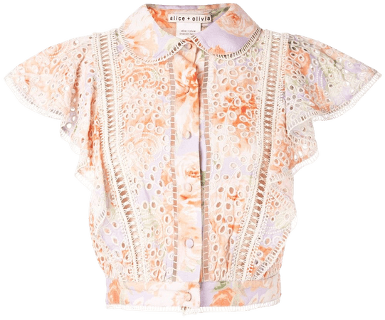 Alice+Olivia Cavan embroidered blouse