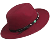 Dantiya Women'/s Wide Brim Wool Fedora Panama Hat with Belt Black, One Size at Amazon Women’s Clothing store