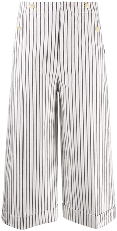 cropped striped pattern trousers