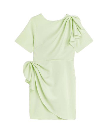 Lime frill mini dress | River Island