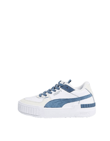 Puma Cali Sport sneakers in white and petrol blue | ASOS