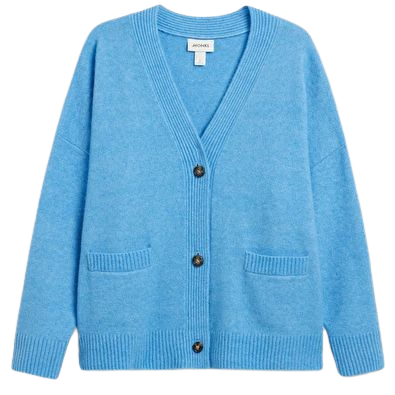 Relaxed knitted cardigan - Light Blue - Monki WW