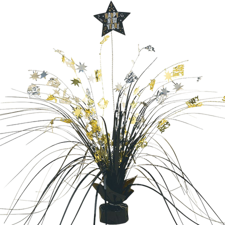 Black, Gold & Silver New Year's Spray Centerpiece 15in | Party City Canada
