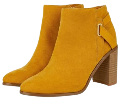 Y MONSOON SALLY STRAP BOOTS ANKLE FAUX SUEDE MUSTARD YELLOW OCHRE 8 10 42 | eBay