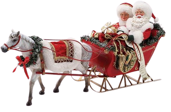 Amazon.com: Department 56 Possible Dreams Santa's One Horse Open Sleigh. Figurine, Multicolor : Home & Kitchen
