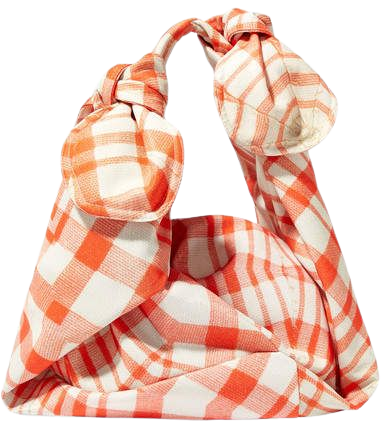 Baby Wrap Checked Taffeta Shoulder Bag - Red