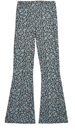 Blue floral flared trousers | River Island
