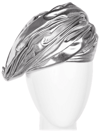 Christian Dior Silver Lame Turban Hat, 1960s For Sale at 1stdibs