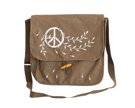 peace sign messenger bag