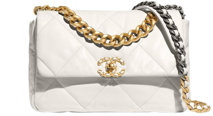 white, silver and gold Chanel