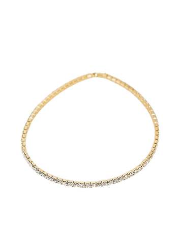ASOS DESIGN stretch bracelet with crystal in gold tone | ASOS